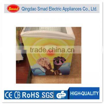 R134a 220V Glass Door Display Manual Defrost Freezer for Ice Cream photo-4