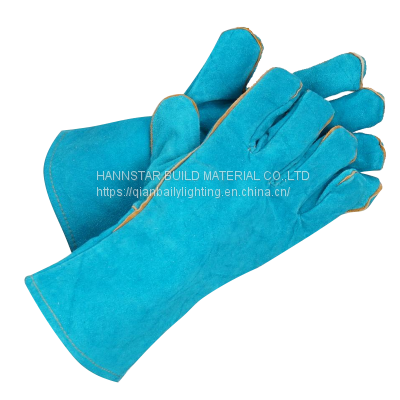 Cow Leather Industrial Welding Gloves Function Anti Heat Industrial Safety Leather Welding Gloves