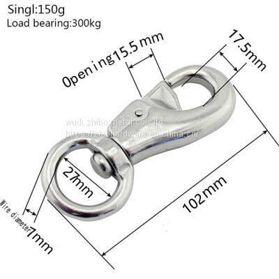 Marine Hardware 304/316 Stainless Steel Bull Swivel Snap Hook photo-3
