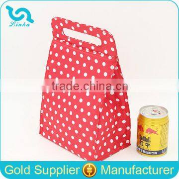 Promotion Red Polka Dot PP Non Woven Lunch Tote Bag