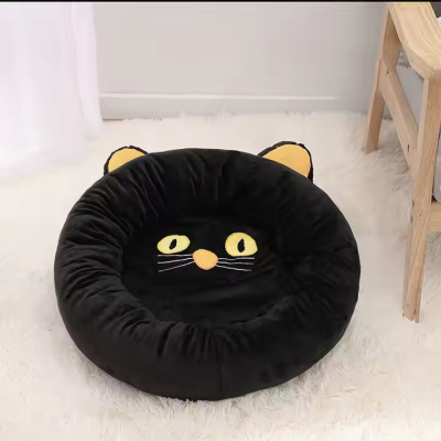 Meow Love Cat Ears Fall and Winter Thickened Plush Pet Litter Warm Deep Sleep Removable Kitten Bed Cute photo-4
