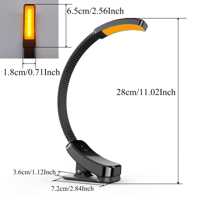New Dimmable USB Rechargeable Gooseneck Clip on Book Reading Light photo-6