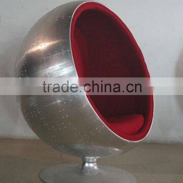 Replica Relaxing Fiberglass Material Fabric/PU Eero Aarnio Chair ,high Density Foam Eero Chair With Aluminum Alloy Epidermis photo-2