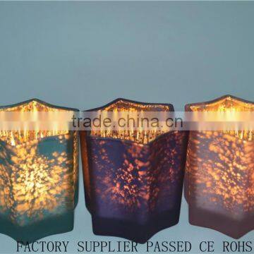 Online Sea Green & Gold Nautical Mercury Glass Fluted Tea Light Candle Holders Home Deco photo-4