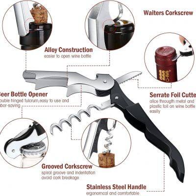 Wine Keys Opener Travel Corkscrew Wine Opener Waiter Corkscrew Wine Opener Beer Bottle Opener Bartender Key Wine Opener for Home Office Kitchen Restaurant Bar