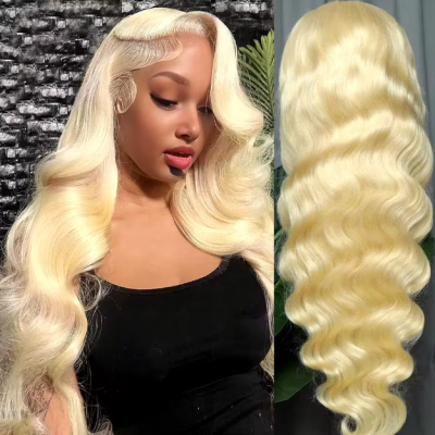Blonde Wig 100% human hair virgin hair lace wig Body Wave