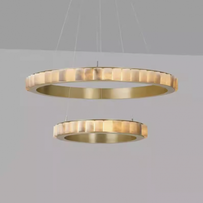 Luxury Alabaster Chandelier​ Artdecolite Natural Stone Pendant Ceiling Lighting​ photo-2