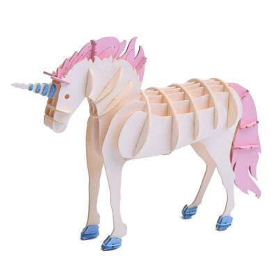 Funny Paper Craft Kit Unicorn 3d Model Diy Puzzle Animal Toy Gifts for Kids photo-2
