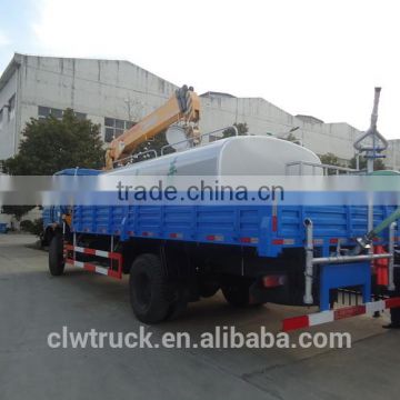 New style Dongfeng 4x2 truck crane,5 tons lorry-mounted crane with water tanker