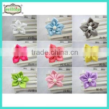 Cheaper hot sale 6cm handmade ribbon flower