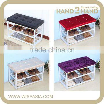 Popular and Colorful 2 Tier Shoe Rack Storage Organizer with Metal PU