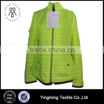 Wholesale women's fashion shining coat with reflective stripes for night runs