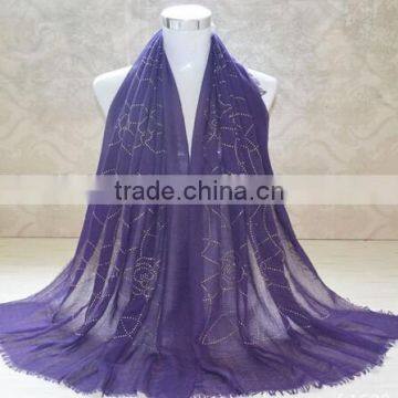 Cutom Beaded Flower Pattern Muslim Khimar Hijab photo-4