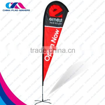 hotsale event teardrop print fiberglass metal stand banner