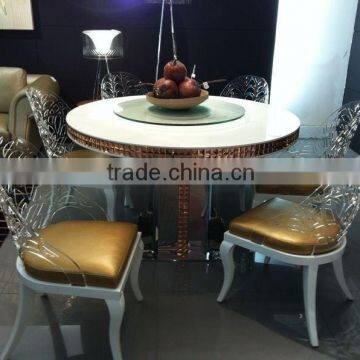 High-end acrylic round dining table set