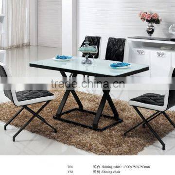 Dining room furniture plexiglass top metal frame dining table