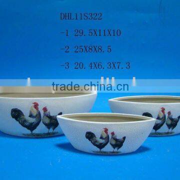 Ceramic crackleware flower pot