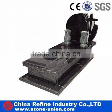 Absolute Black Granite Tombstone, China Black Cheap Headstones photo-2