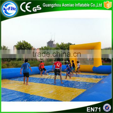 New design PVC crazy inflatable water football field paintball field for sale