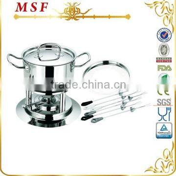 MSF SS straight body lid free forks chocolate fondue set