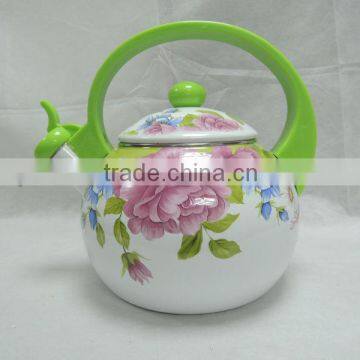 3.5L flower pattern coating enamel tea kettle