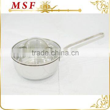 bright mirror polished and decoration line stainless steel milk pot with easy clean welded handle