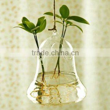 Hanging Bell Shaped Glass Vase For Home&Wedding Decoration, Garden Ornament