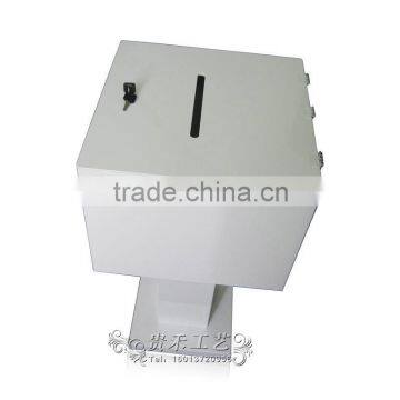 New Design High Quality White Box Customized Size Red Gross Acrylic Donation Boxes photo-2