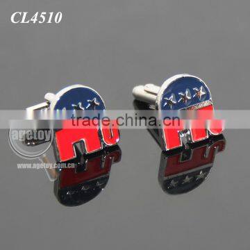 Elephant Shaped United States Vote Election Souvenir Customize Logo Zinc Alloy Metal Enamel Engrave Cufflinks photo-5