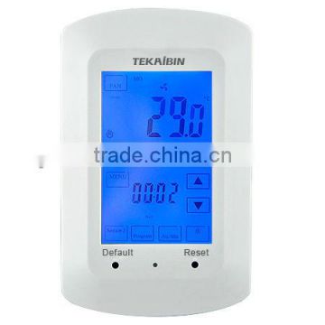 TKB750E Digital touch screen air-conditioning thermostat, weekly programmable thermostat, fan coil type