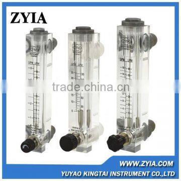 Panel mount acrylic mechanical water flow meter with valve