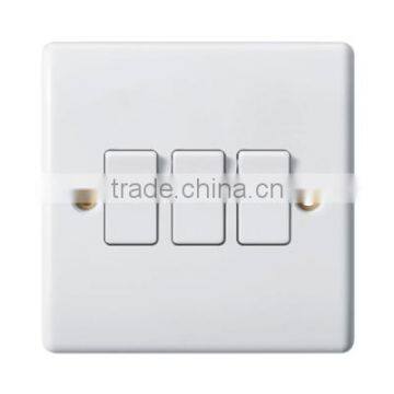 3 Gang 1way/2way White Wall Switch