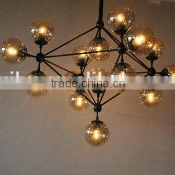 Glass Ball Pendant Lamp Loft Industrial Iron Hanging Lights Dining Room Decoration Lighting Fixture photo-2
