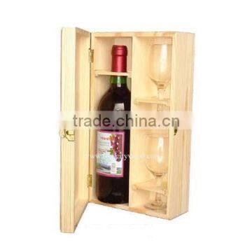 Natural Unfinished Wood Wine Glass Gift Packaging Box                        
                                                Quality Choice