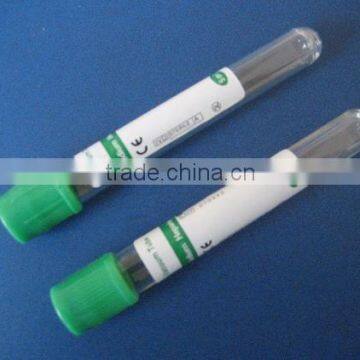 Disposable vacuum blood collection tube with lithium heparin