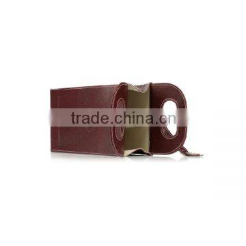 Custom Logo Printed Portable Corrugated Leather Wine Bottle Bag photo-2