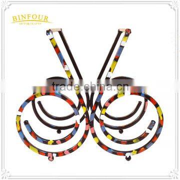 Post-modern abstract art original design colorful iron bottle wine rack