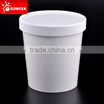 White paper soup cup / bowl with lid