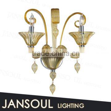 zhongshan guzhen popular modern yellow murano glass crystal chandelier art deco wall light