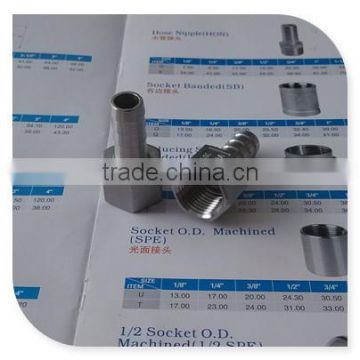 1/2" hose tails with 1/2" NPT Female thread hose nipple Grade 304