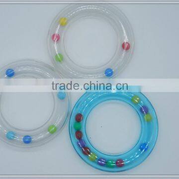 Plastic rattle ring for baby toy dog toy