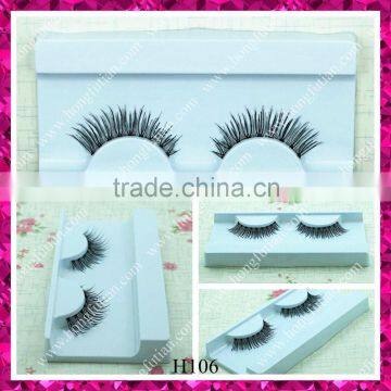 Good looking human hair strip false eyelashes