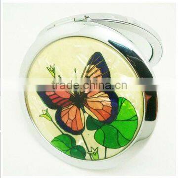 Metal double sided mirror compact mirror for ladies