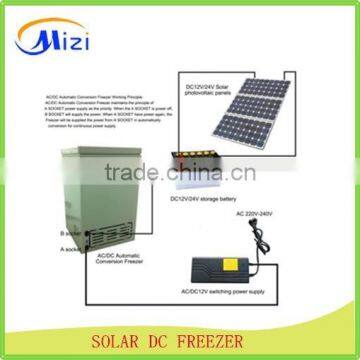 2015 hotsale 150L DC 12V/24V solar freezer