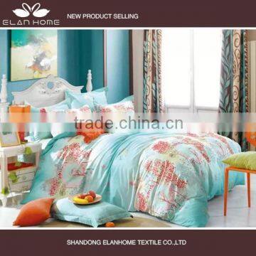 100% Cotton 128*68 40s*40s Pigment Printting Luxury Bed Sheet With Zipper