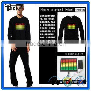 My Custom Sound Activated Plain Cotten Led Flashing t Shirt for Halloween Christmas Party, Cheap Led Flashing el Tee/t Shirts photo-6