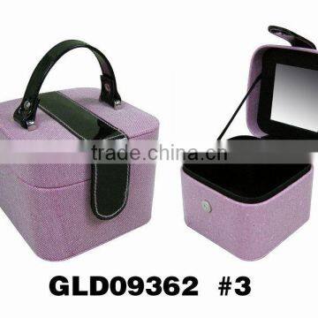 fashion leather jewelry box with mirror