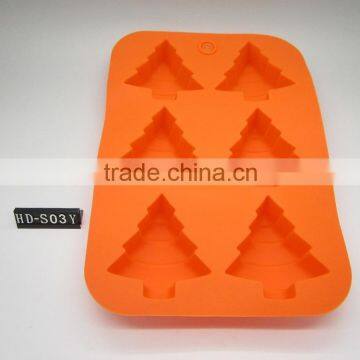 2016 new design silicone christmas tree cake mould for kitchen baking mold