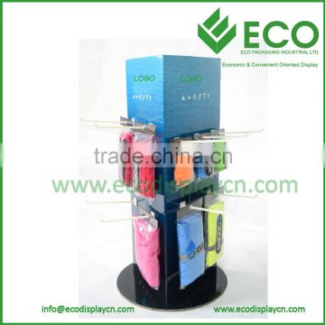 Metal Cardboard stand for spinning lipstick tower with hooks