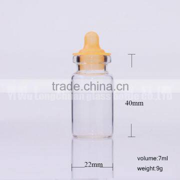 7ml Mini Clear Glass Jas With Plastic Lid, Glass Bottles For Arts/Crafts,Decoration